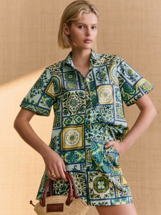 Sezane Tops - Sezane Livia Shirt - Sézane X Momonì Mosaic - Size 4